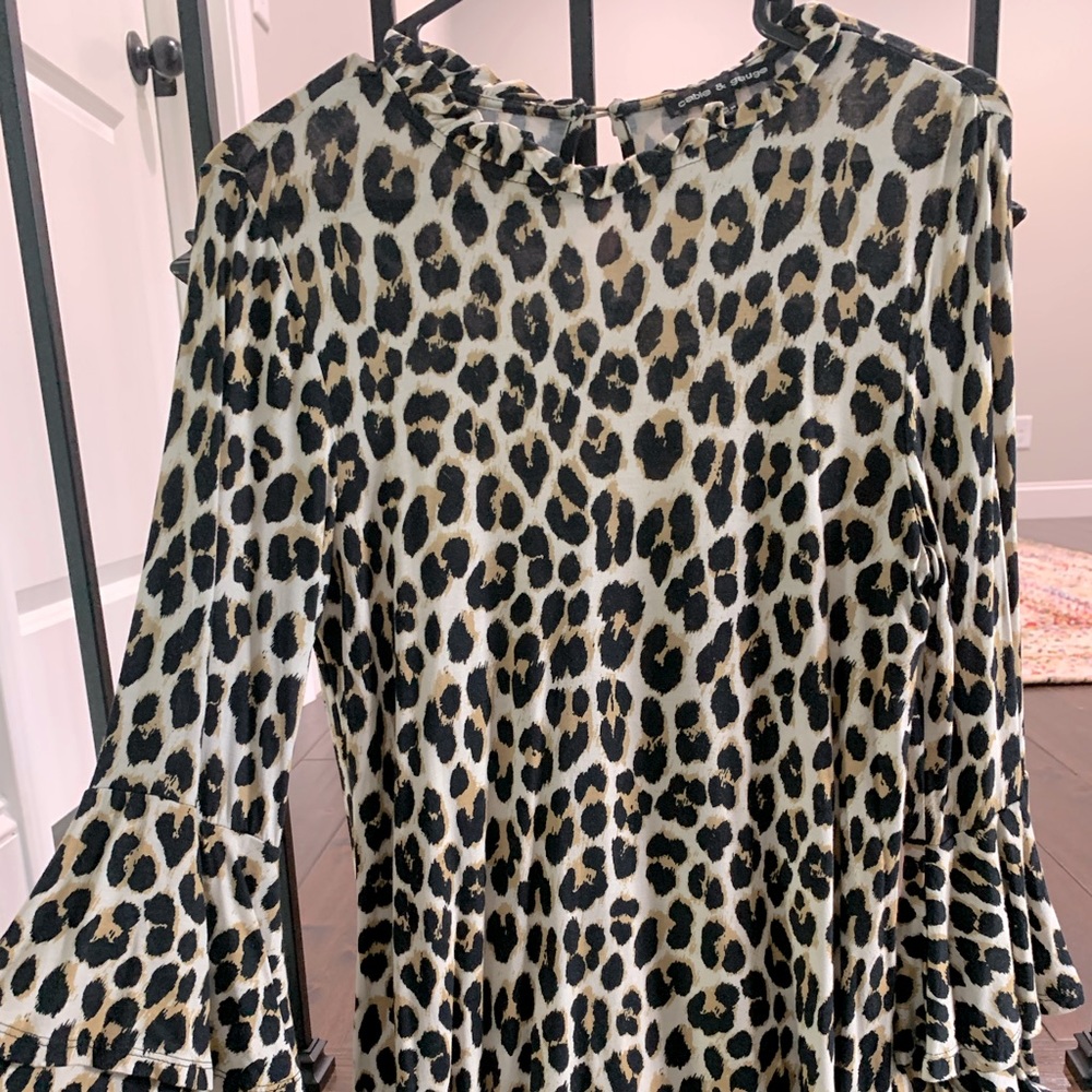Cheetah Print Bell Sleeve Top